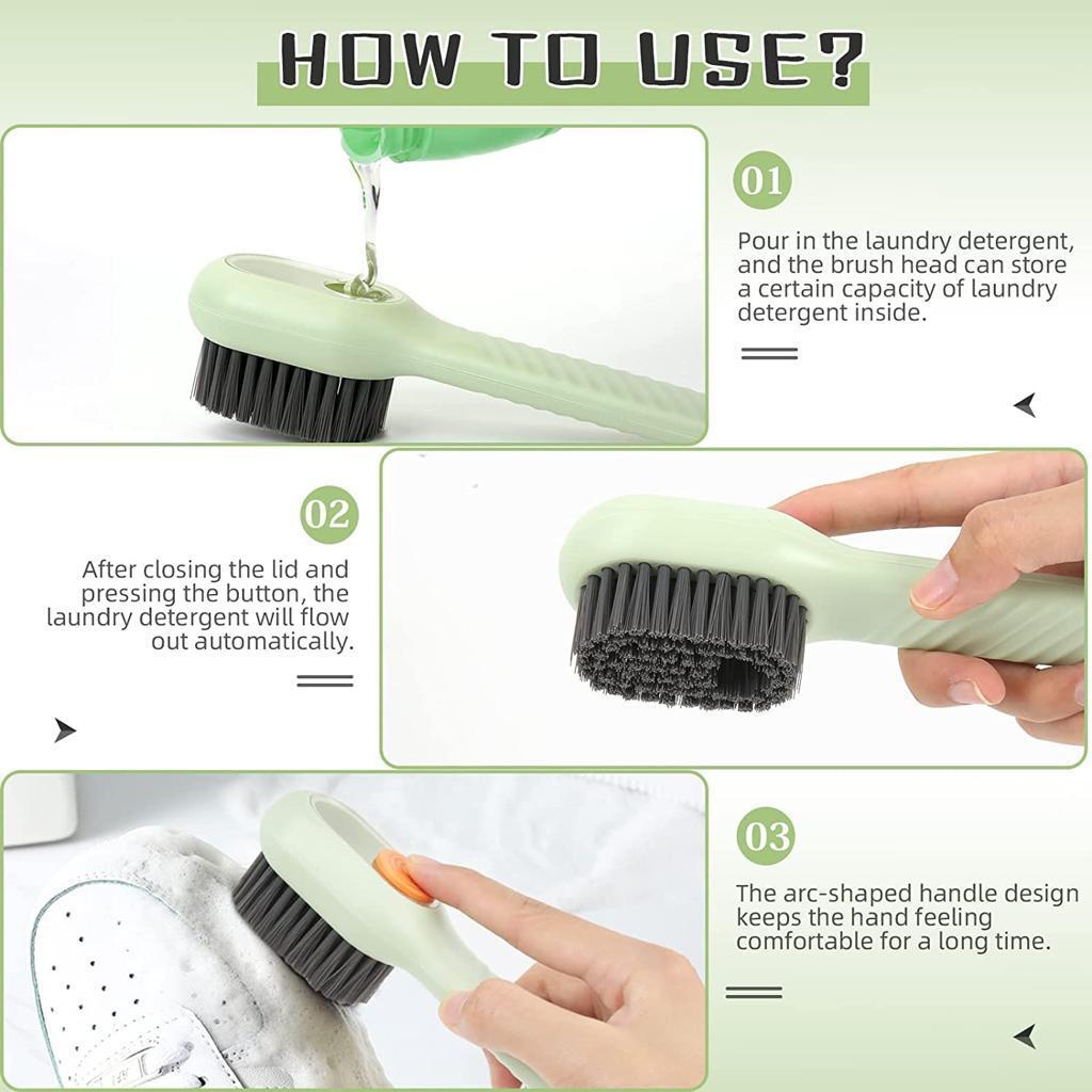 Soap Dispensing Cleaning Brush for Shoes and Clothes Cleaning